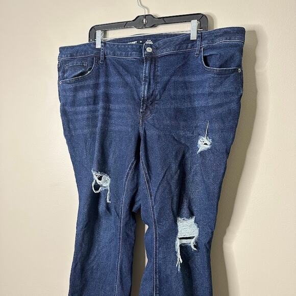 Old Navy Rockstar Super Skinny Jeans Size 24 Stretch Blue Denim Distressed - Picture 2 of 6